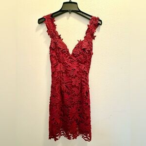Elegant Red Lace Dress